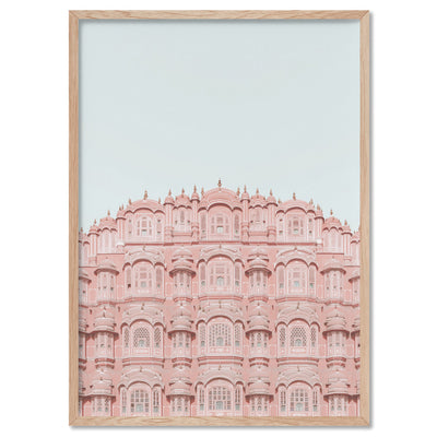 Palace of the Winds in Pastel - Art Print, Poster, Stretched Canvas, or Framed Wall Art Print, shown in a natural timber frame