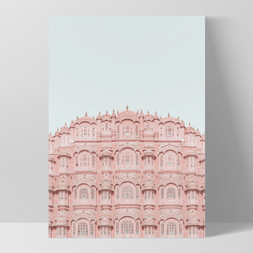 Palace of the Winds in Pastel - Art Print, Poster, Stretched Canvas, or Framed Wall Art Print, shown as a stretched canvas or poster without a frame