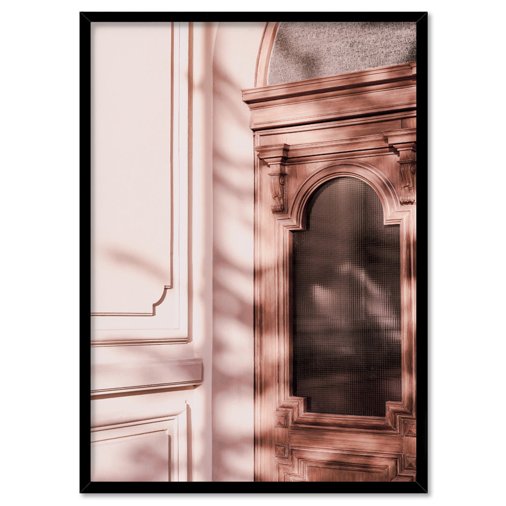 Afternoon Light in Blushing Pastels - Art Print, Poster, Stretched Canvas, or Framed Wall Art Print, shown in a black frame