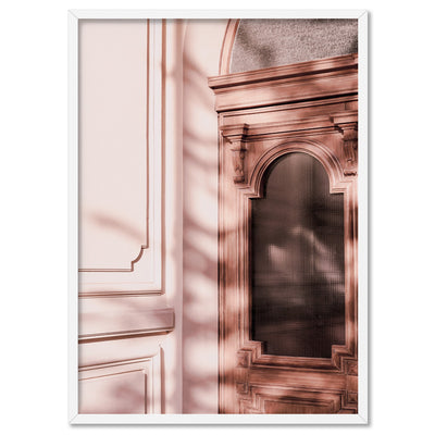 Afternoon Light in Blushing Pastels - Art Print, Poster, Stretched Canvas, or Framed Wall Art Print, shown in a white frame