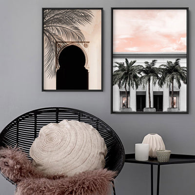 Miami Palms on South Beach - Art Print, Poster, Stretched Canvas or Framed Wall Art, shown framed in a home interior space