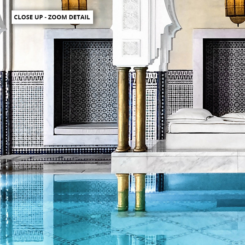 Oriental Poolside Luxe I - Art Print, Poster, Stretched Canvas or Framed Wall Art, Close up View of Print Resolution