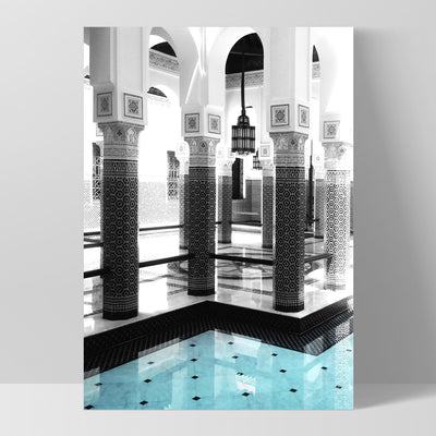 Oriental Poolside Luxe II - Art Print, Poster, Stretched Canvas, or Framed Wall Art Print, shown as a stretched canvas or poster without a frame