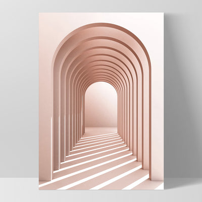 Blush Pink Arches - Art Print, Poster, Stretched Canvas, or Framed Wall Art Print, shown as a stretched canvas or poster without a frame