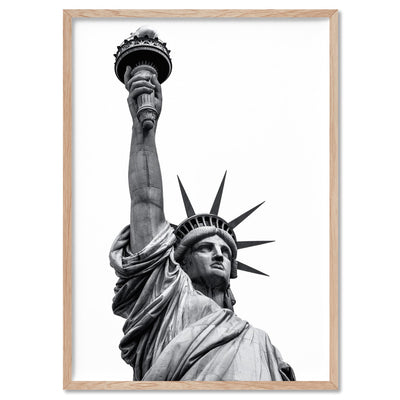 Liberty Rising - Art Print, Poster, Stretched Canvas, or Framed Wall Art Print, shown in a natural timber frame