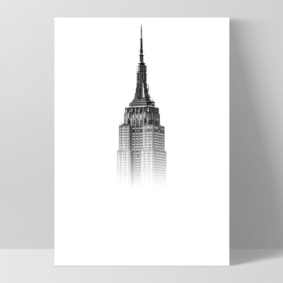 Empire State in the Clouds - Art Print, Poster, Stretched Canvas, or Framed Wall Art Print, shown as a stretched canvas or poster without a frame