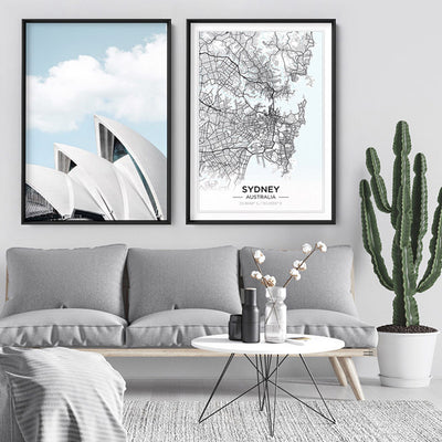 Sydney Opera House View I - Art Print, Poster, Stretched Canvas or Framed Wall Art Prints, shown framed in a room