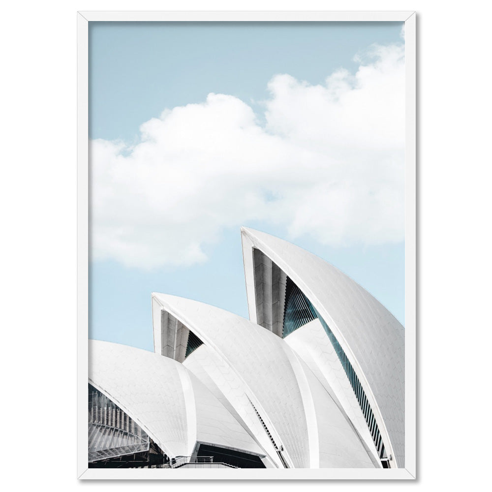 Sydney Opera House View I - Art Print, Poster, Stretched Canvas, or Framed Wall Art Print, shown in a white frame