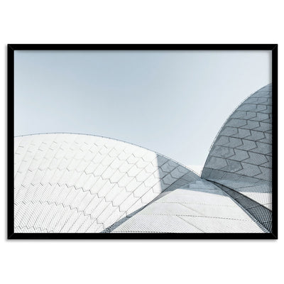 Sydney Opera House View II Landscape - Art Print, Poster, Stretched Canvas, or Framed Wall Art Print, shown in a black frame