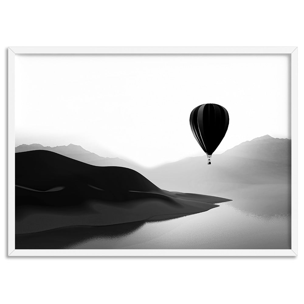 Flying High - Art Print, Poster, Stretched Canvas, or Framed Wall Art Print, shown in a white frame