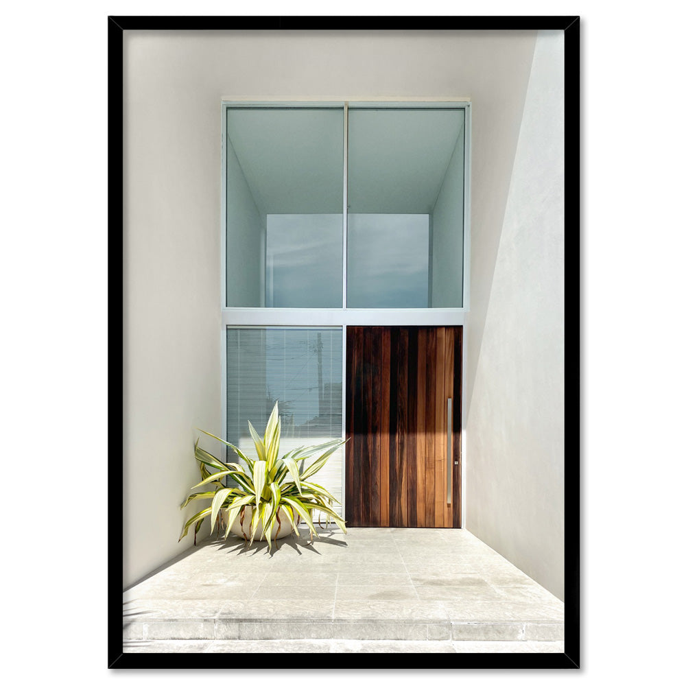 Palm Springs | Modern Entry - Art Print, Poster, Stretched Canvas, or Framed Wall Art Print, shown in a black frame