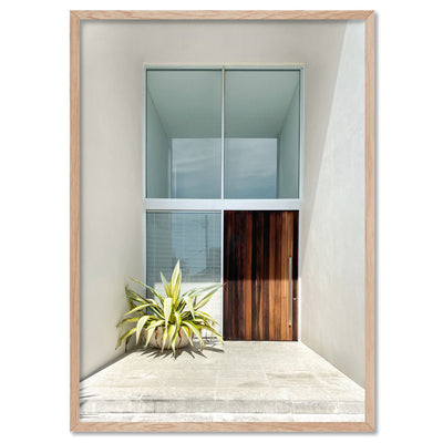 Palm Springs | Modern Entry - Art Print, Poster, Stretched Canvas, or Framed Wall Art Print, shown in a natural timber frame