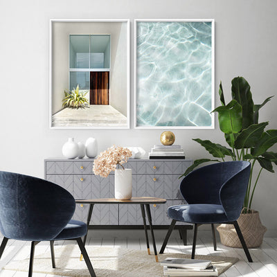 Palm Springs | Modern Entry - Art Print, Poster, Stretched Canvas or Framed Wall Art, shown framed in a home interior space
