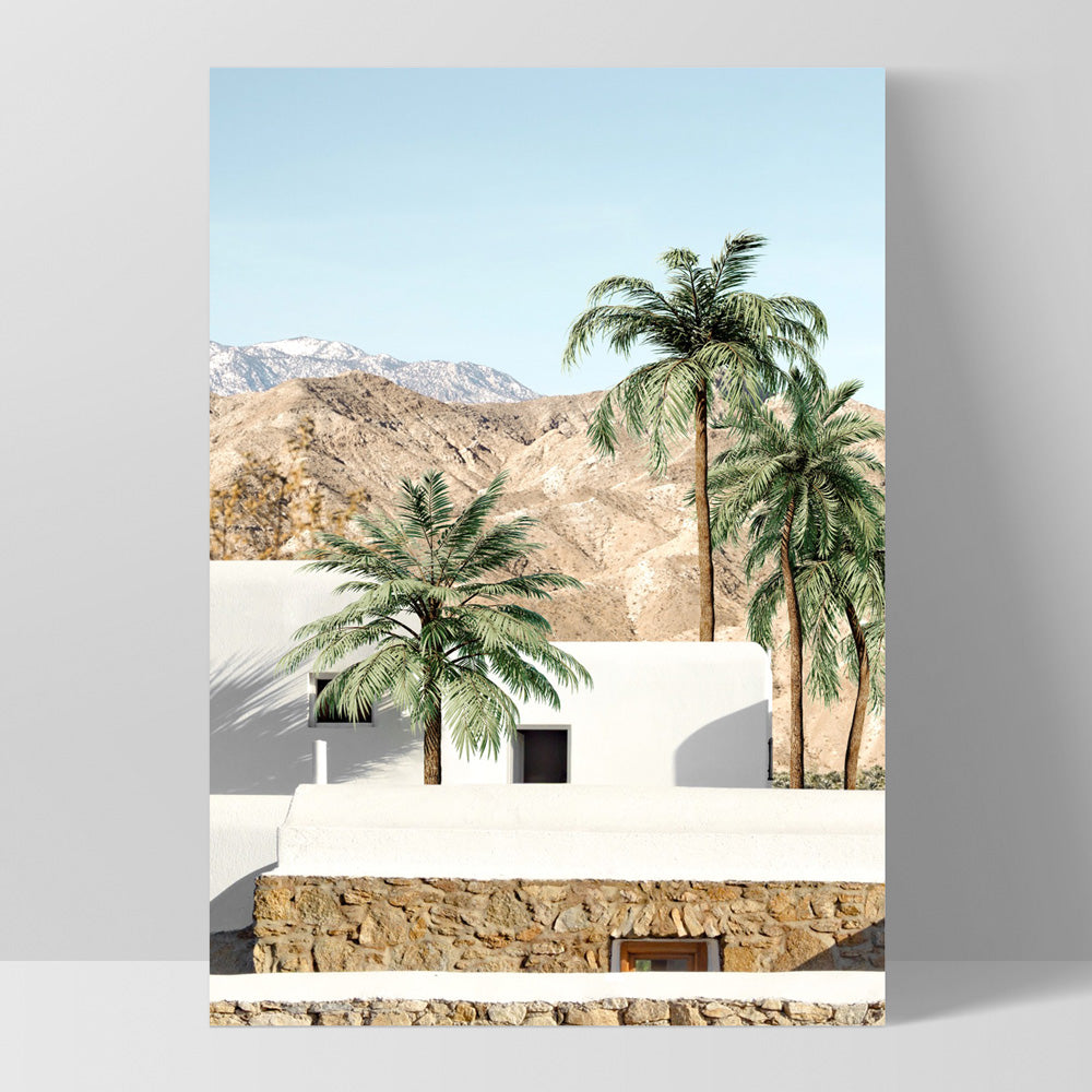 Palm Springs | Desert Haven - Art Print, Poster, Stretched Canvas, or Framed Wall Art Print, shown as a stretched canvas or poster without a frame