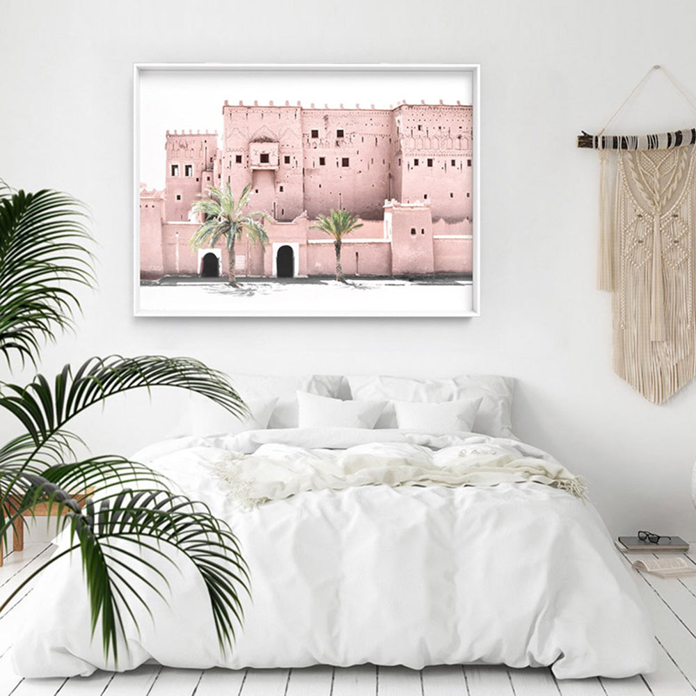 Moroccan Desert Palace | Kasbah Taourirt - Art Print, Poster, Stretched Canvas or Framed Wall Art Prints, shown framed in a room