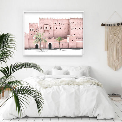 Moroccan Desert Palace | Kasbah Taourirt - Art Print, Poster, Stretched Canvas or Framed Wall Art Prints, shown framed in a room