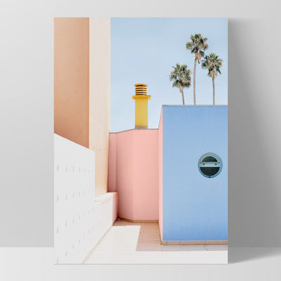 Miami Urban Pastels  - Art Print, Poster, Stretched Canvas, or Framed Wall Art Print, shown as a stretched canvas or poster without a frame