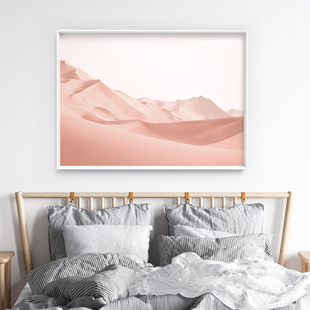 Sand Dunes in Pastel - Art Print, Poster, Stretched Canvas or Framed Wall Art Prints, shown framed in a room