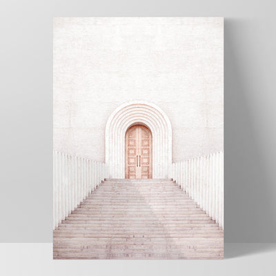 Pastel Boho Arch Door - Art Print, Poster, Stretched Canvas, or Framed Wall Art Print, shown as a stretched canvas or poster without a frame