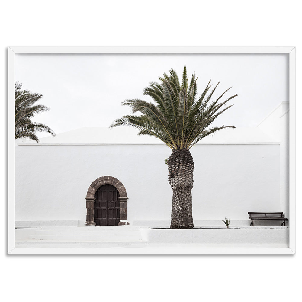 White Island Church - Art Print, Poster, Stretched Canvas, or Framed Wall Art Print, shown in a white frame