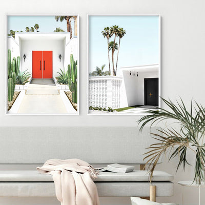 Palm Springs | Black Door - Art Print, Poster, Stretched Canvas or Framed Wall Art, shown framed in a home interior space
