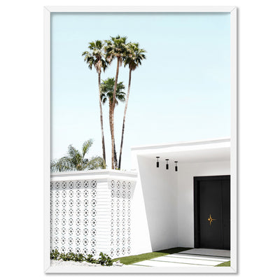 Palm Springs | Black Door - Art Print, Poster, Stretched Canvas, or Framed Wall Art Print, shown in a white frame