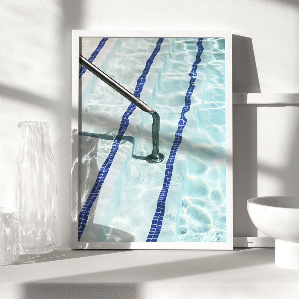 Palm Springs | Retro Poolside - Art Print, Poster, Stretched Canvas or Framed Wall Art Prints, shown framed in a room