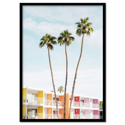 Palm Springs | The Saguaro Hotel I - Art Print, Poster, Stretched Canvas, or Framed Wall Art Print, shown in a black frame