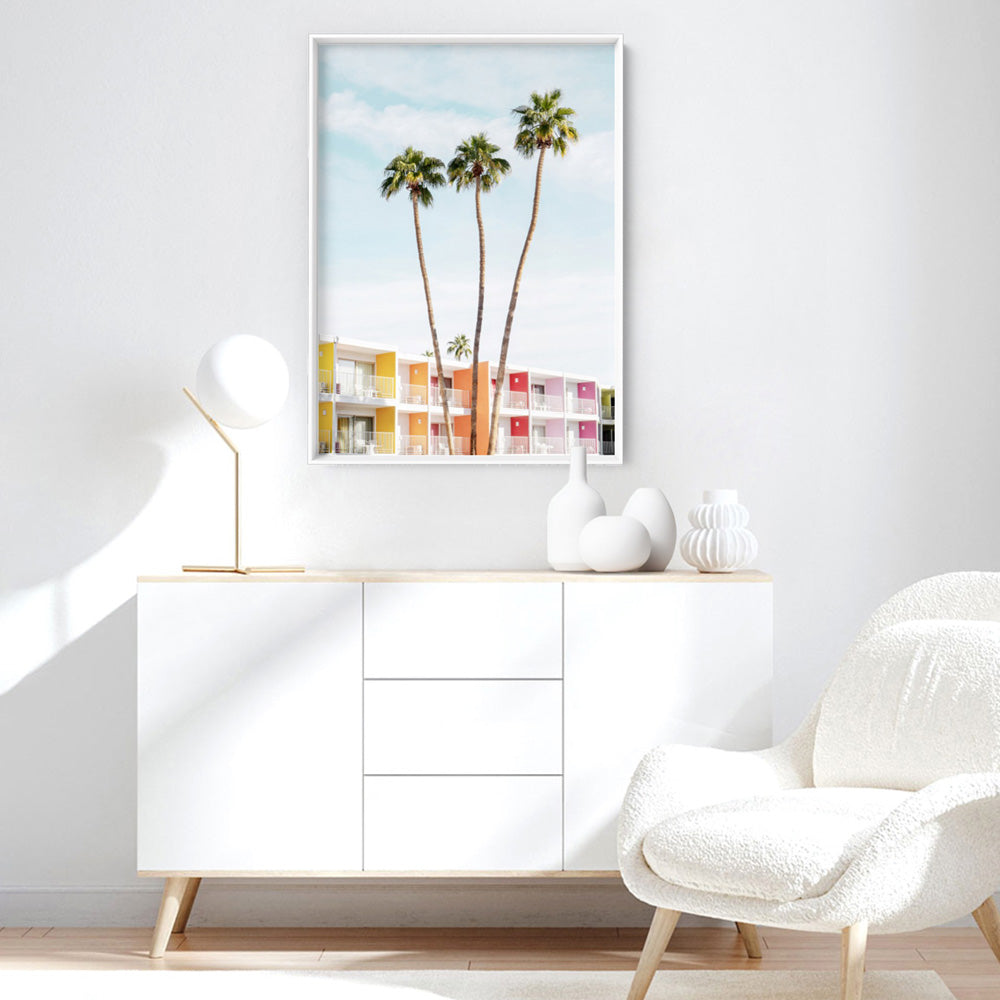Palm Springs | The Saguaro Hotel I - Art Print, Poster, Stretched Canvas or Framed Wall Art Prints, shown framed in a room