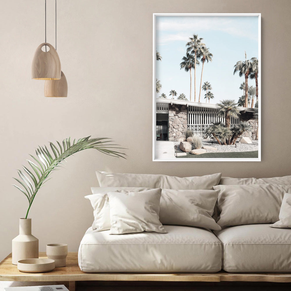 Palm Springs | Desert Haven II - Art Print, Poster, Stretched Canvas or Framed Wall Art Prints, shown framed in a room