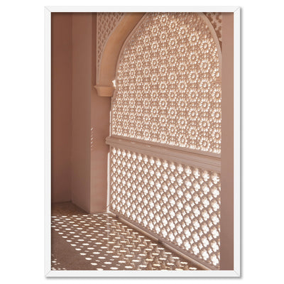 Light and Shadows Morocco I - Art Print, Poster, Stretched Canvas, or Framed Wall Art Print, shown in a white frame