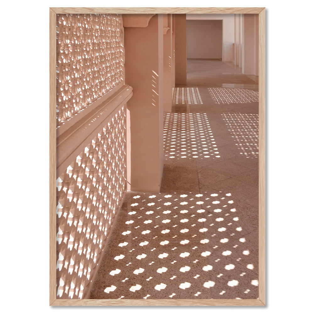 Light and Shadows Morocco II - Art Print, Poster, Stretched Canvas, or Framed Wall Art Print, shown in a natural timber frame