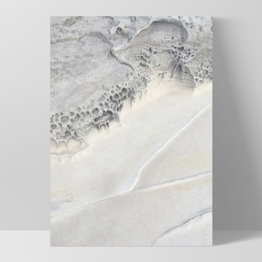 Seaside Coastal Rock Faces I - Art Print, Poster, Stretched Canvas, or Framed Wall Art Print, shown as a stretched canvas or poster without a frame