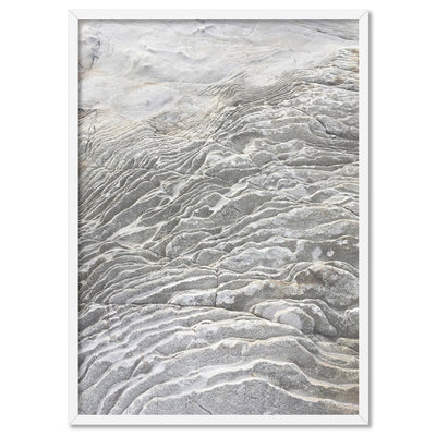 Seaside Coastal Rock Faces II - Art Print, Poster, Stretched Canvas, or Framed Wall Art Print, shown in a white frame