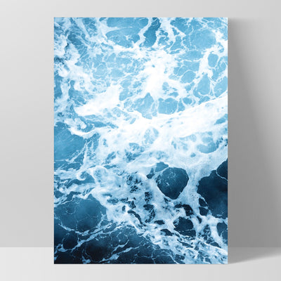 Ocean Beach Waves & Sea Foam II - Art Print, Poster, Stretched Canvas, or Framed Wall Art Print, shown as a stretched canvas or poster without a frame
