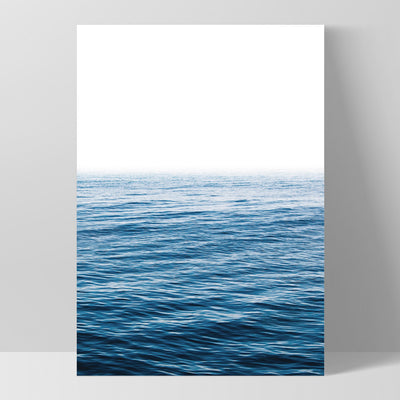 Calm Ocean Horizon - Art Print, Poster, Stretched Canvas, or Framed Wall Art Print, shown as a stretched canvas or poster without a frame