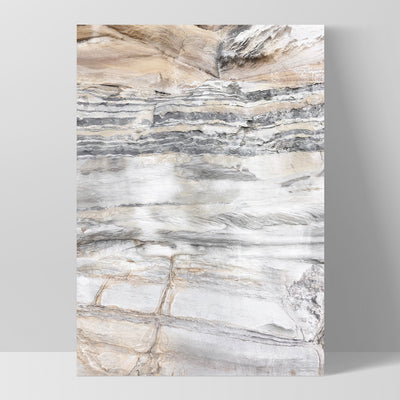 Bondi Coastal Rock Face I - Art Print, Poster, Stretched Canvas, or Framed Wall Art Print, shown as a stretched canvas or poster without a frame