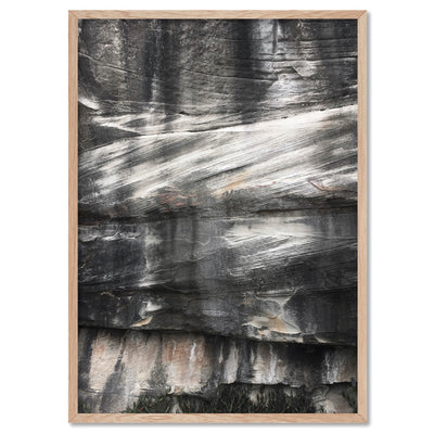 Freshwater Coastal Rock Face II - Art Print, Poster, Stretched Canvas, or Framed Wall Art Print, shown in a natural timber frame