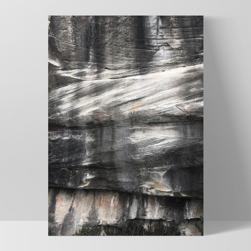 Freshwater Coastal Rock Face II - Art Print, Poster, Stretched Canvas, or Framed Wall Art Print, shown as a stretched canvas or poster without a frame