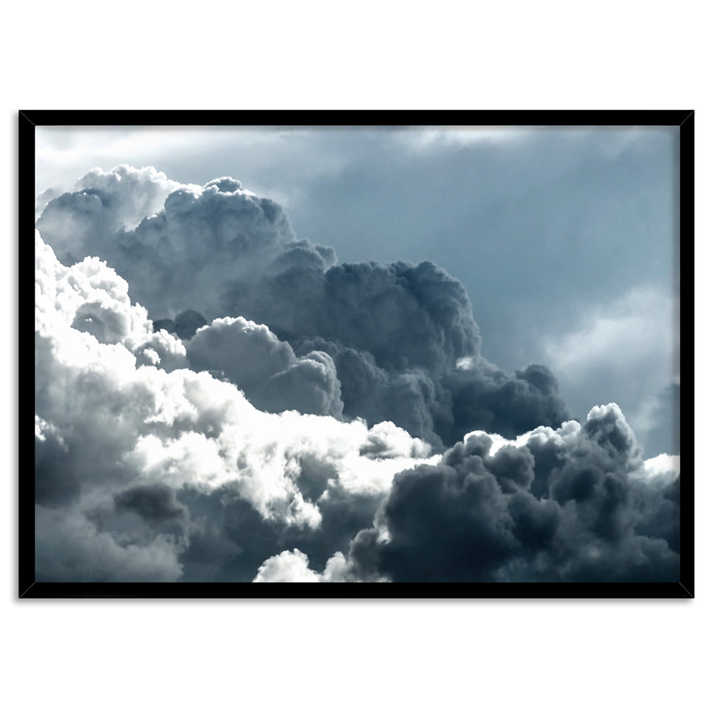 Sea of Clouds in the Sky I - Art Print, Poster, Stretched Canvas, or Framed Wall Art Print, shown in a black frame