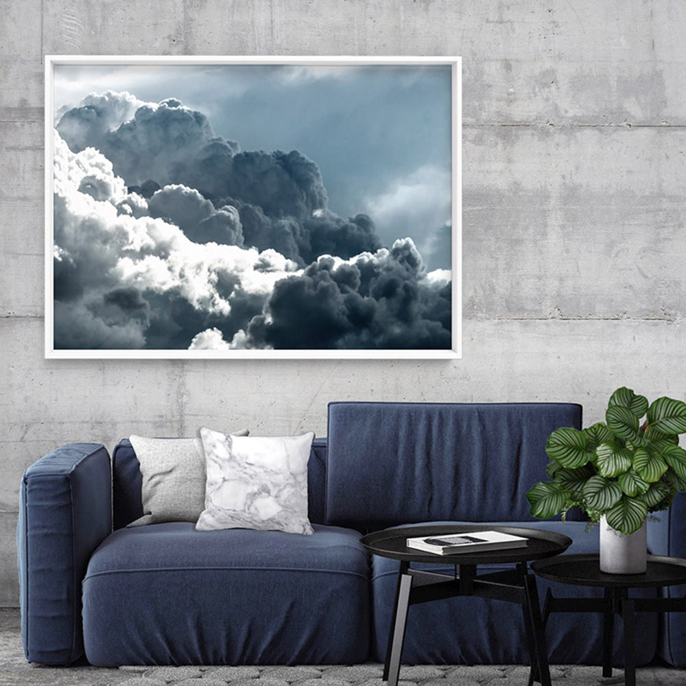 Sea of Clouds in the Sky I - Art Print, Poster, Stretched Canvas or Framed Wall Art Prints, shown framed in a room