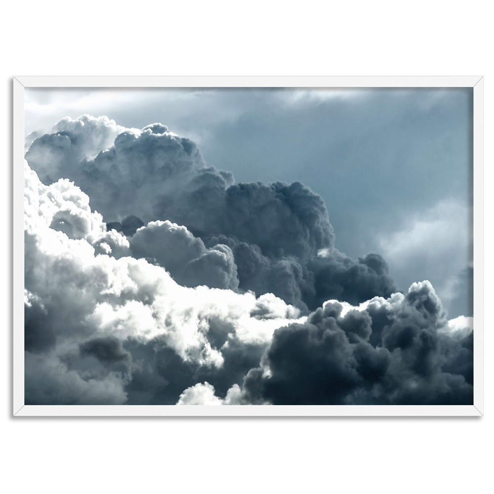 Sea of Clouds in the Sky I - Art Print, Poster, Stretched Canvas, or Framed Wall Art Print, shown in a white frame