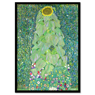 GUSTAV KLIMT | The Sunflower - Art Print, Poster, Stretched Canvas, or Framed Wall Art Print, shown in a black frame