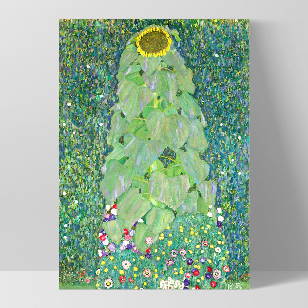 GUSTAV KLIMT | The Sunflower - Art Print, Poster, Stretched Canvas, or Framed Wall Art Print, shown as a stretched canvas or poster without a frame