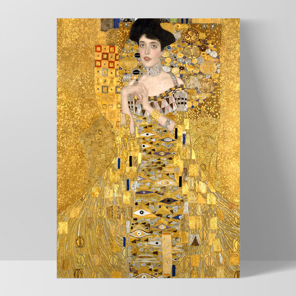 GUSTAV KLIMT | Portrait of Adele Bloch-Bauer I - Art Print, Poster, Stretched Canvas, or Framed Wall Art Print, shown as a stretched canvas or poster without a frame