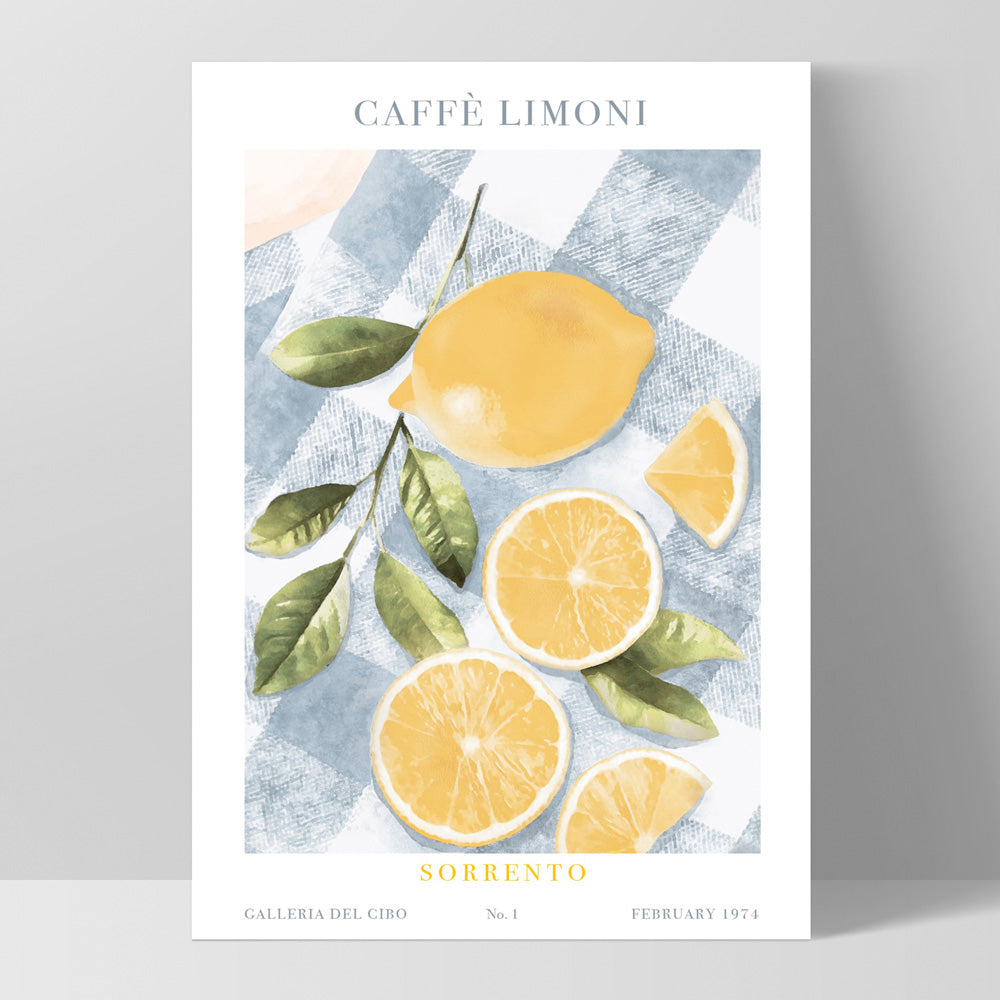 Galleria Del Cibo | Caffe Limoni I - Art Print by Vanessa, Poster, Stretched Canvas, or Framed Wall Art Print, shown as a stretched canvas or poster without a frame