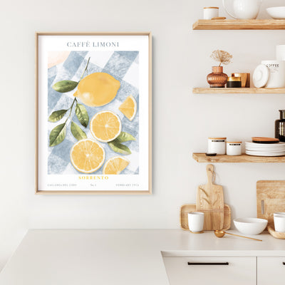 Galleria Del Cibo | Caffe Limoni I - Art Print by Vanessa, Poster, Stretched Canvas or Framed Wall Art Prints, shown framed in a room