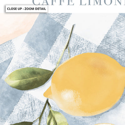 Galleria Del Cibo | Caffe Limoni I - Art Print by Vanessa, Poster, Stretched Canvas or Framed Wall Art, Close up View of Print Resolution