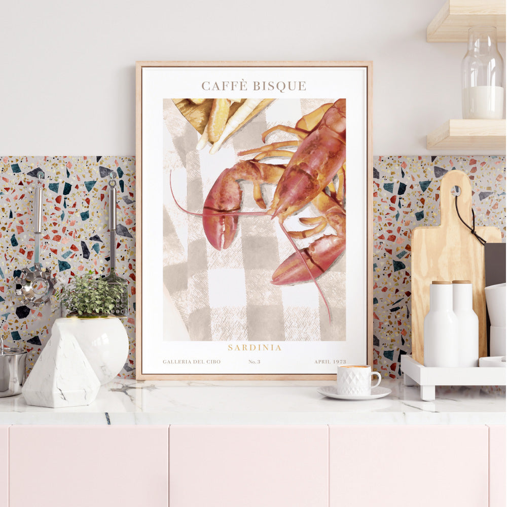 Galleria Del Cibo | Caffe Bisque II - Art Print by Vanessa, Poster, Stretched Canvas or Framed Wall Art Prints, shown framed in a room