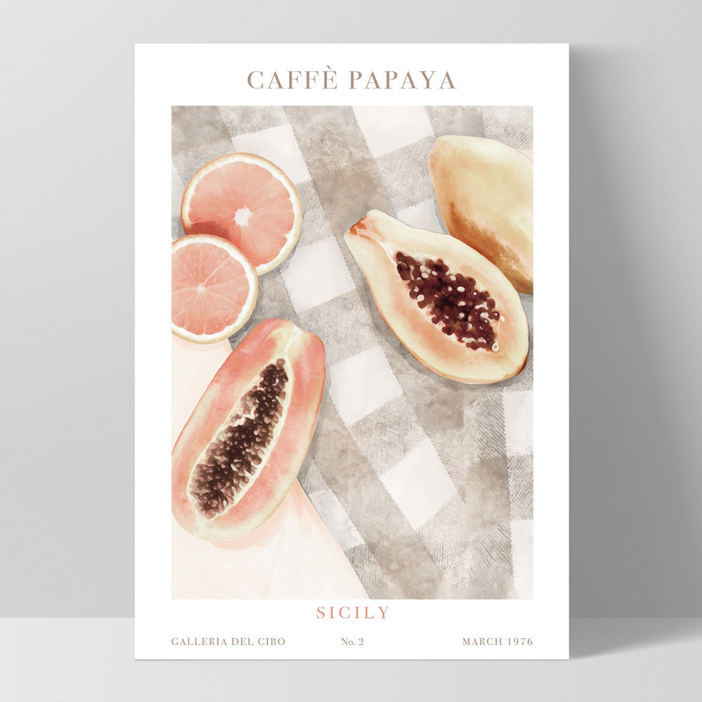 Galleria Del Cibo | Caffe Papaya II - Art Print by Vanessa, Poster, Stretched Canvas, or Framed Wall Art Print, shown as a stretched canvas or poster without a frame